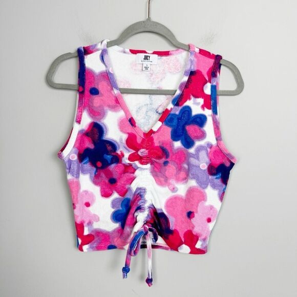 JUICY COUTURE | Terry Cinched Floral Cropped Tank Top Women’s Size Small NEW!! - Picture 3 of 10